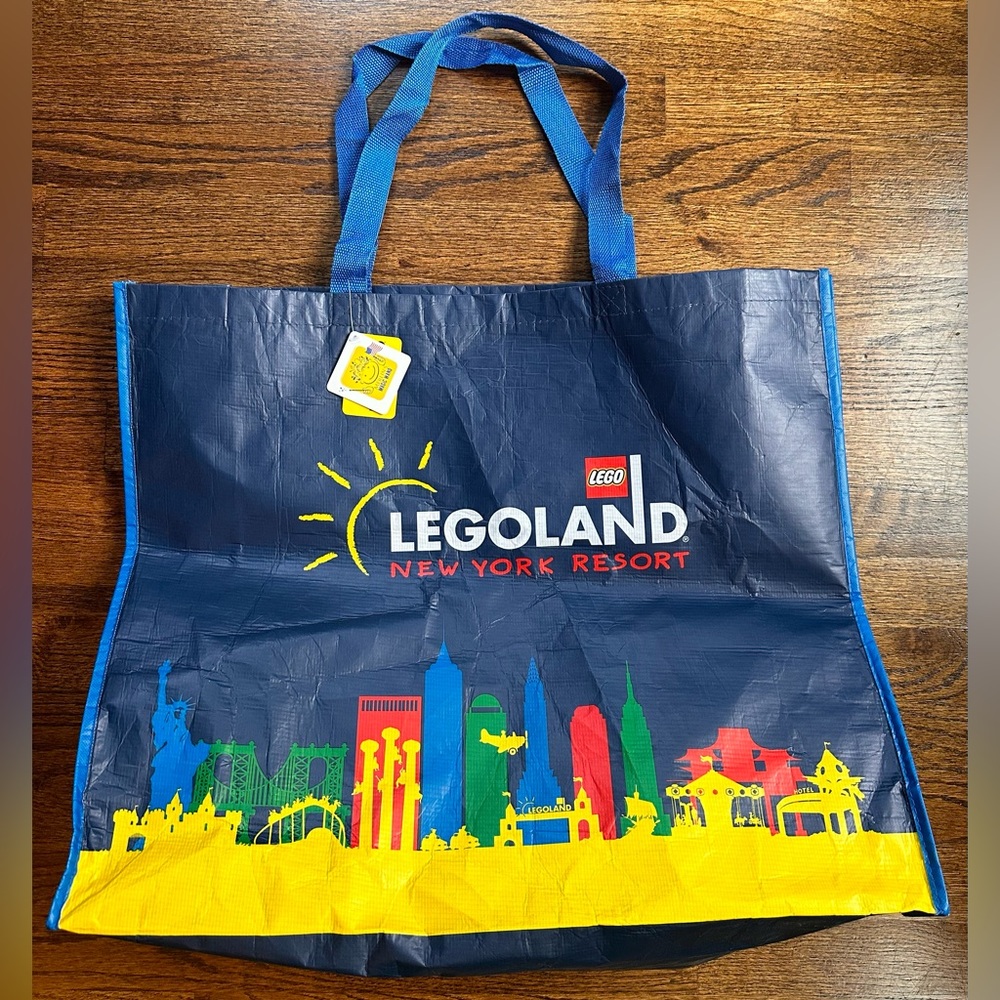 NWT LEGOLAND NY RESORT NAVY REUSABLE SHOPPING BAG TOTE - LARGE